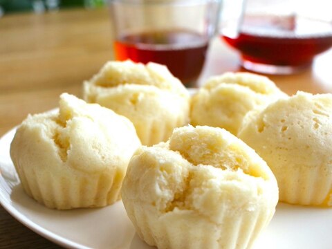 1で覚える/卵・油不使用のはちみつレモン蒸しパン